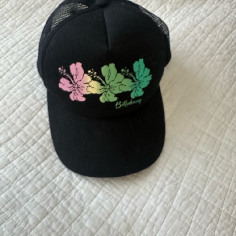 Billabong Black Cap with Multicolor Floral Design